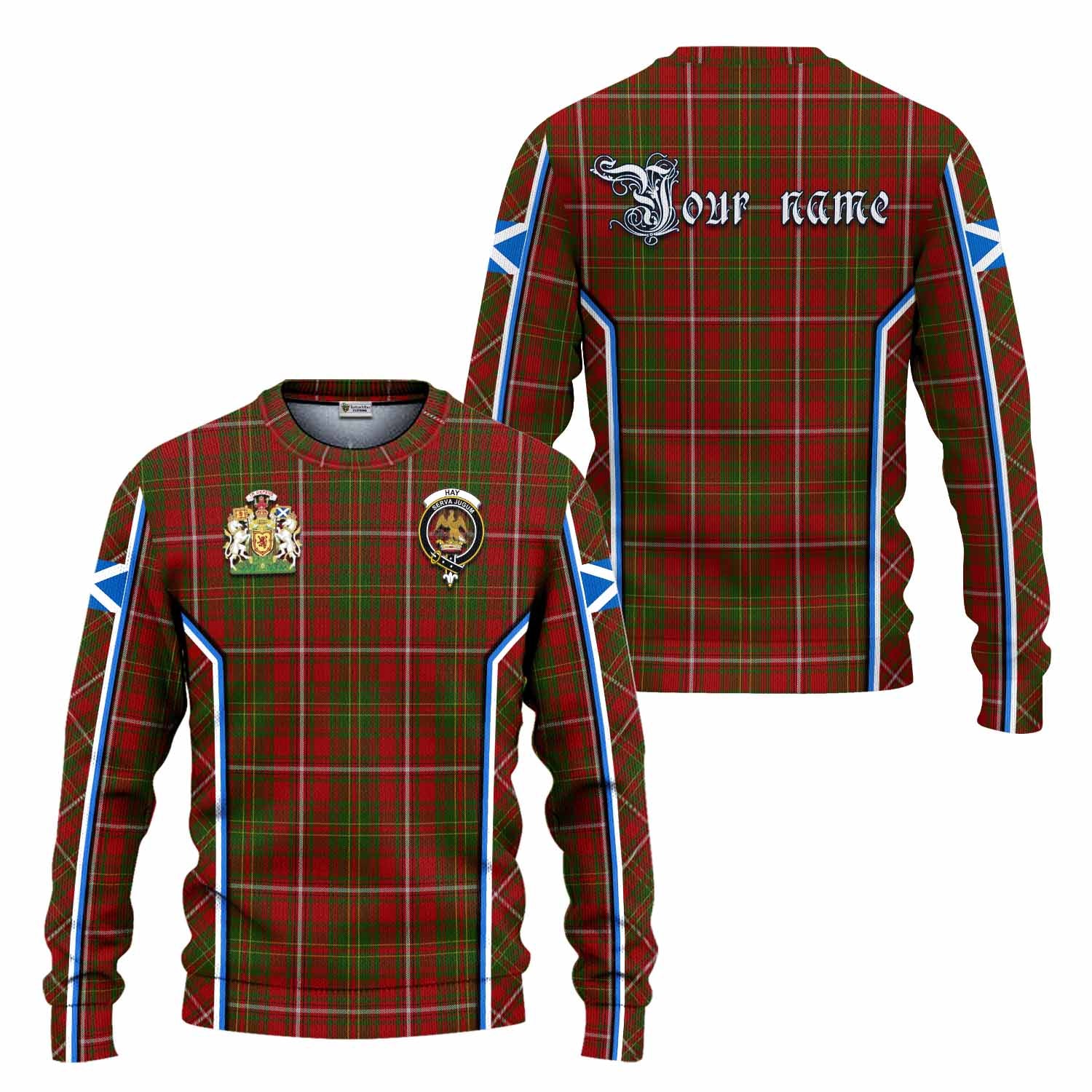 Hay Tartan Crest Knitted Sweater Scotland Coat of Arm Flag Style - Tartan Vibes Clothing