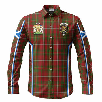 Hay Tartan Crest Long Sleeve Button Shirts Scotland Coat of Arm Flag Style