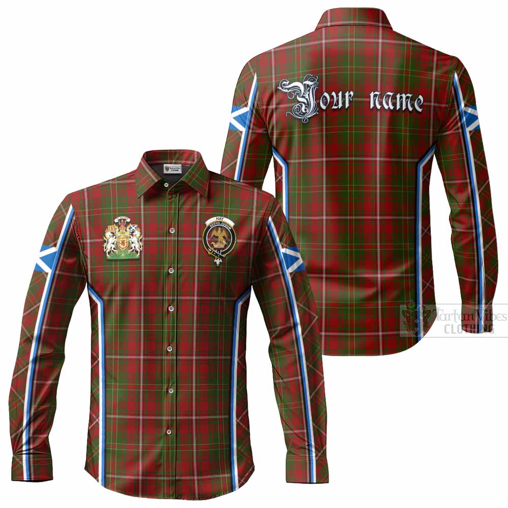 Hay Tartan Crest Long Sleeve Button Shirts Scotland Coat of Arm Flag Style - Tartan Vibes Clothing