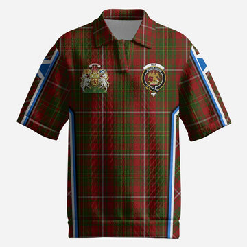Hay Tartan Crest Men’s Polo Sweater Top Scotland Coat of Arm Flag Style