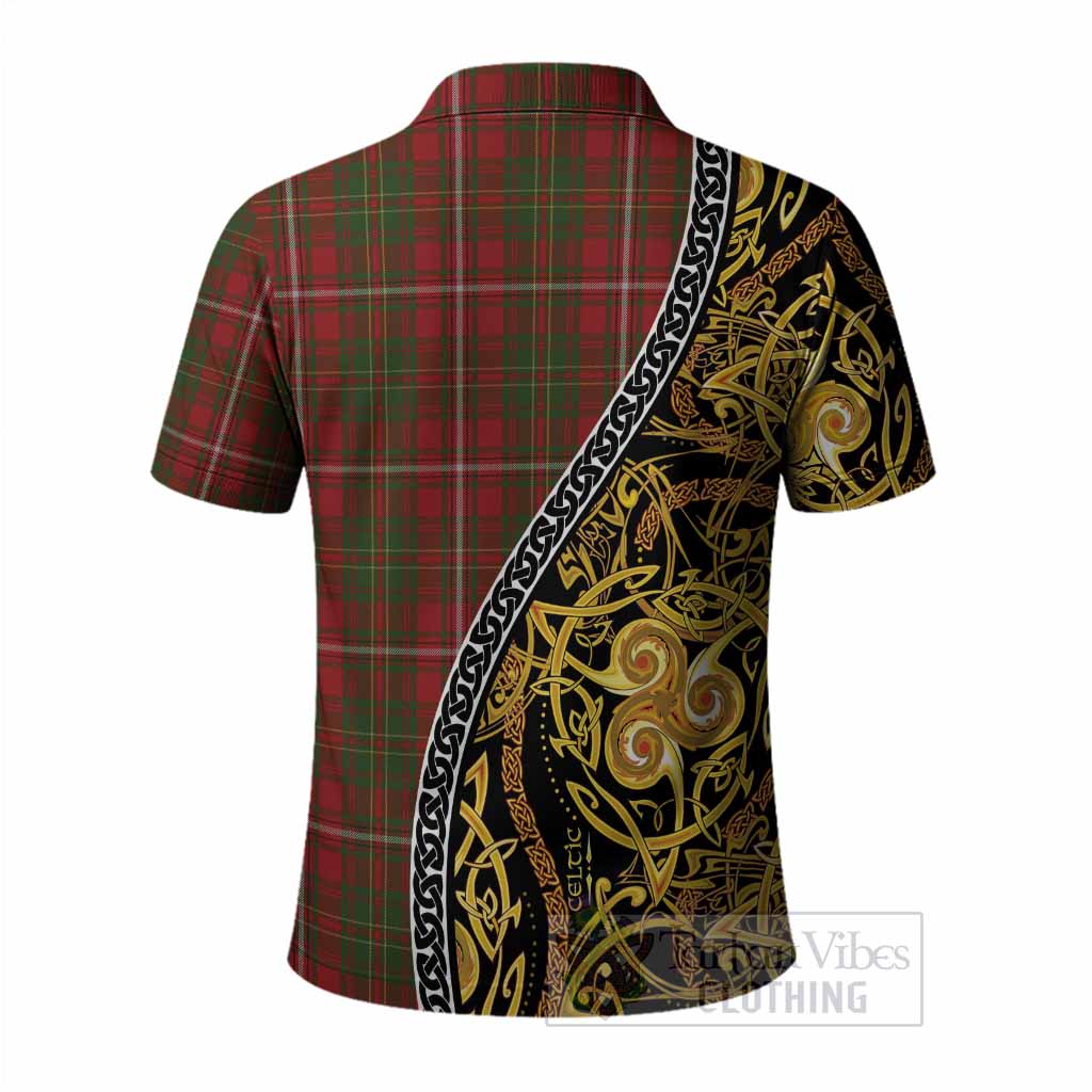 Hay Tartan Crest Polo Shirt Celtic Knot and Triple Trickle Spiral Symbols