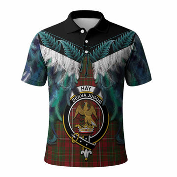 Hay Tartan Crest Polo Shirt New Zealand Maori Korowai Cloak