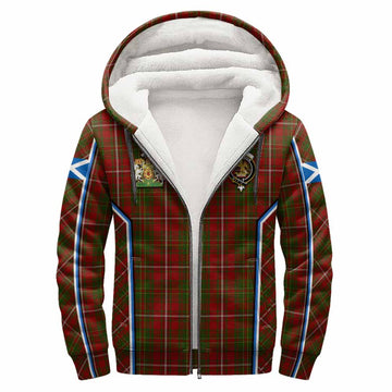 Hay Tartan Crest Sherpa Hoodie Scotland Coat of Arm Flag Style