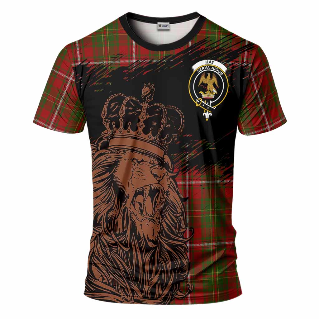 Hay Tartan Crest T-Shirt Crowned Lion Heritage Style