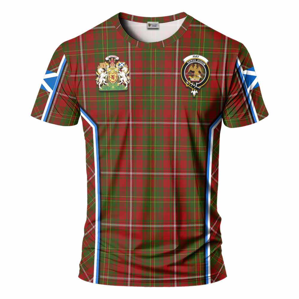 Hay Tartan Crest T-shirt Scotland Coat of Arm Flag Style - Tartan Vibes Clothing