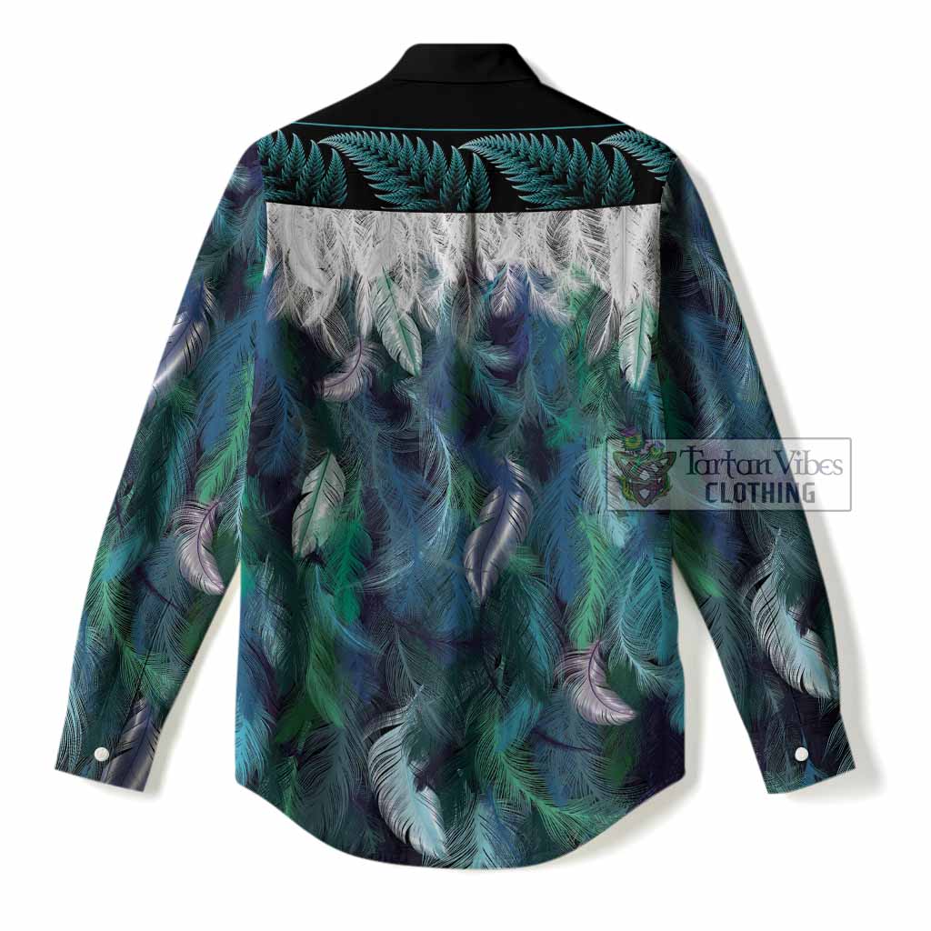 Hay Tartan Crest Women Casual Shirt New Zealand Maori Korowai Cloak