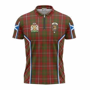 Hay Tartan Crest Zipper Polo Shirt Scotland Coat of Arm Flag Style - Tartan Vibes Clothing
