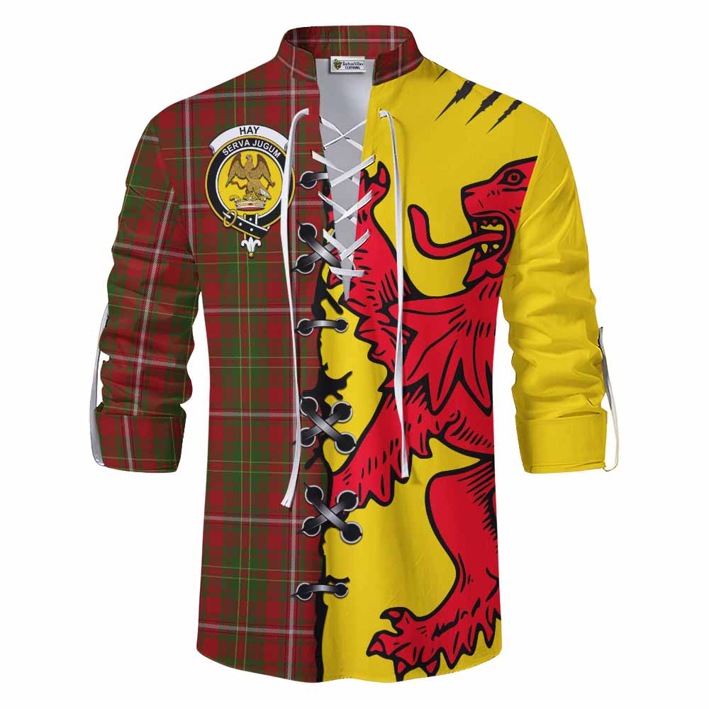 Hay Tartan Family Crest Ghillie Kilt Shirt Lion Rampant Honor - Tartan Vibes Clothing