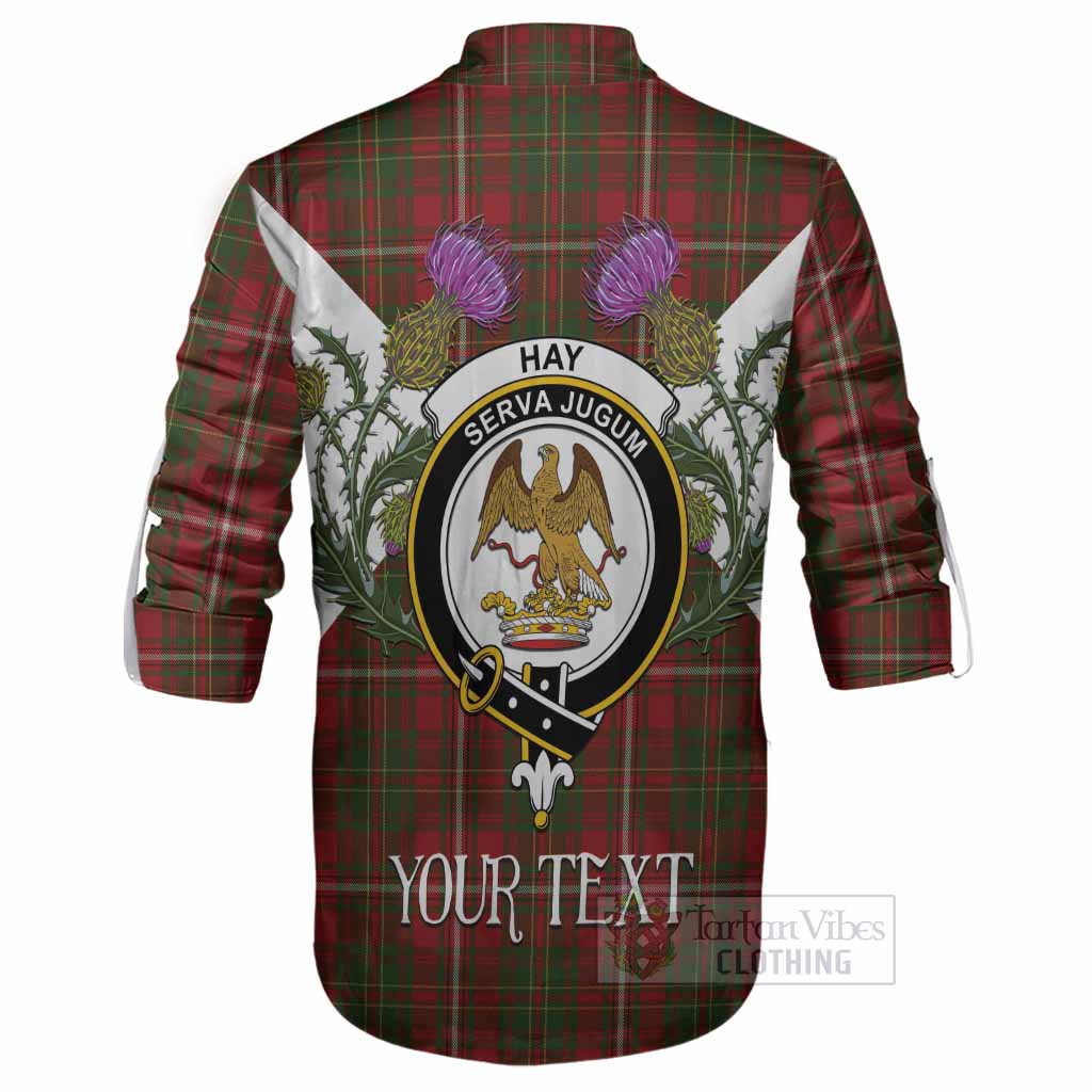 Hay Tartan Family Crest Ghillie Shirt Scottish Burns Night Thistle Floral