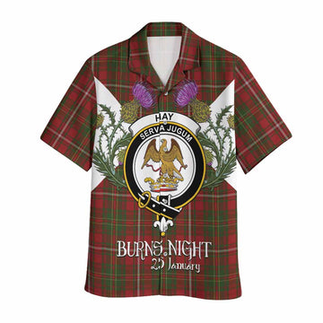 Hay Tartan Family Crest Hawaiian Shirt Scottish Burns Night Thistle Floral