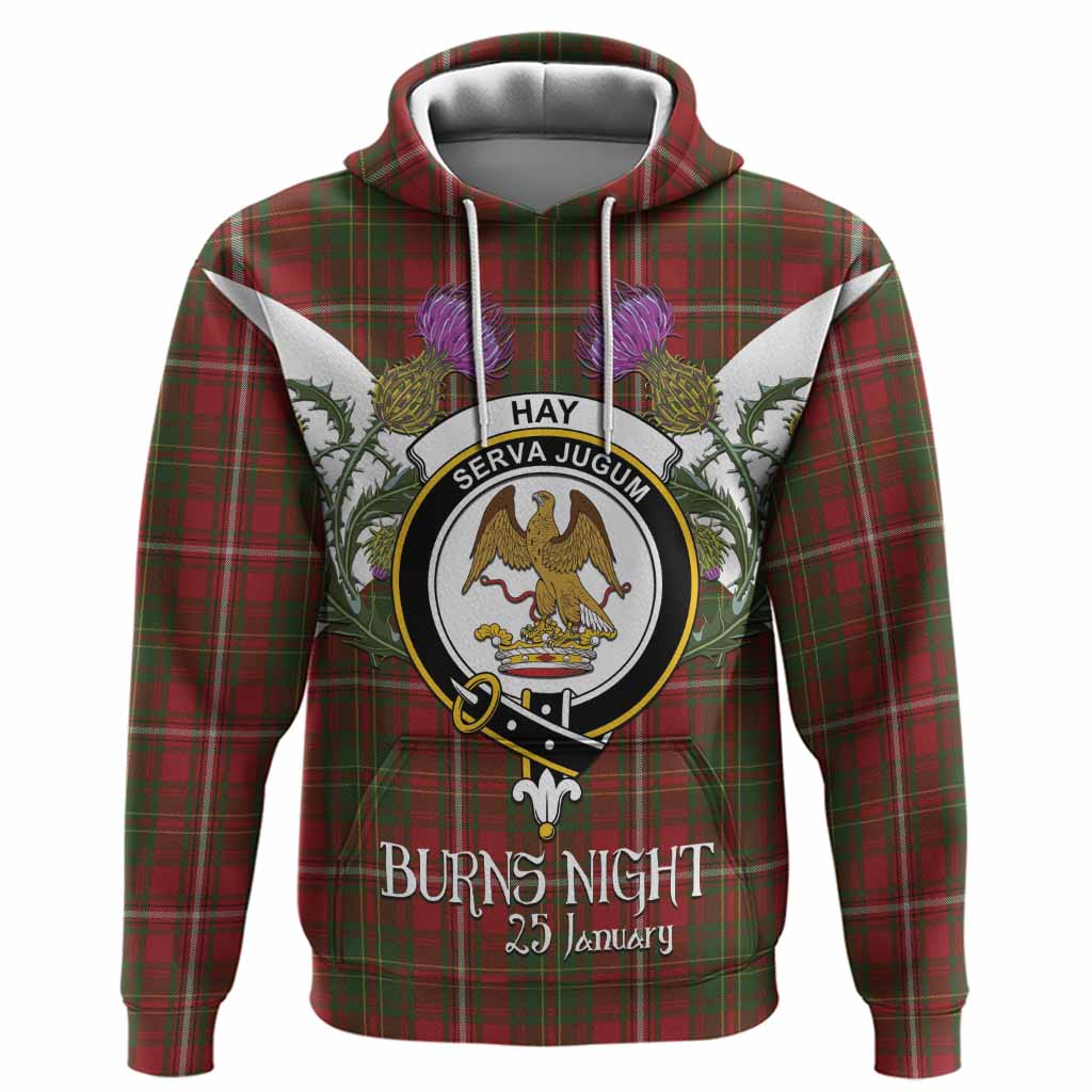 Hay Tartan Family Crest Hoodie Scottish Burns Night Thistle Floral