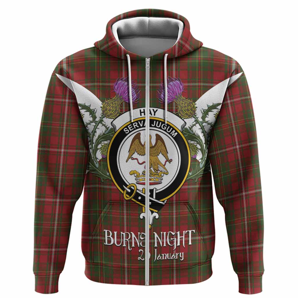 Hay Tartan Family Crest Hoodie Scottish Burns Night Thistle Floral
