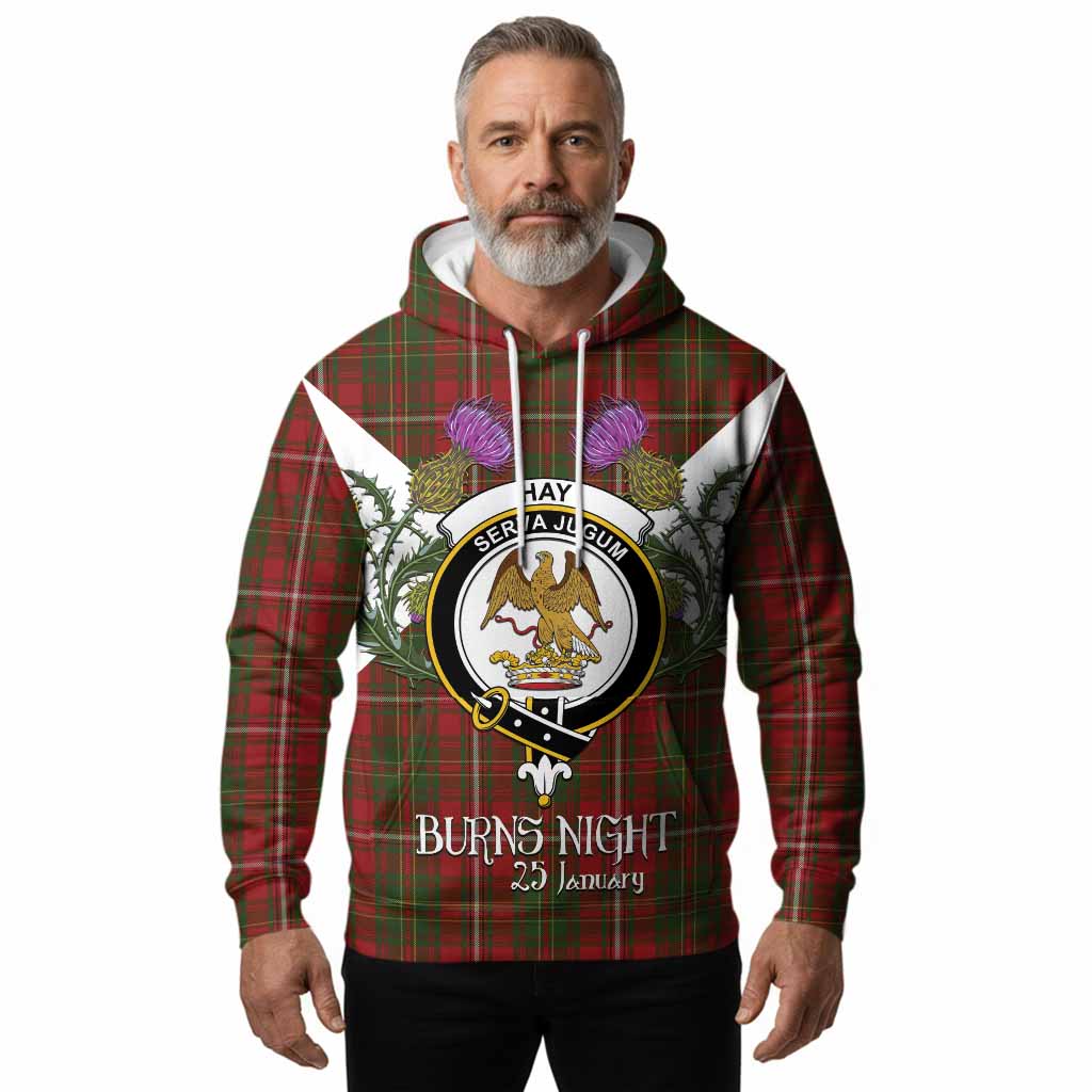 Hay Tartan Family Crest Hoodie Scottish Burns Night Thistle Floral