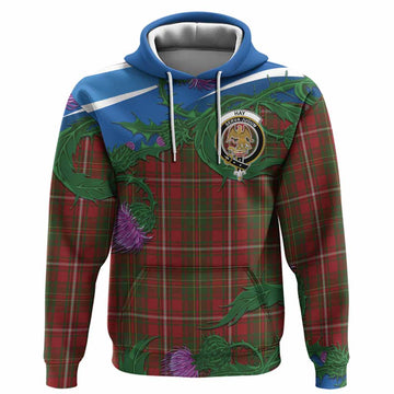 Hay Tartan Family Crest Hoodie Thistle in Minimalism