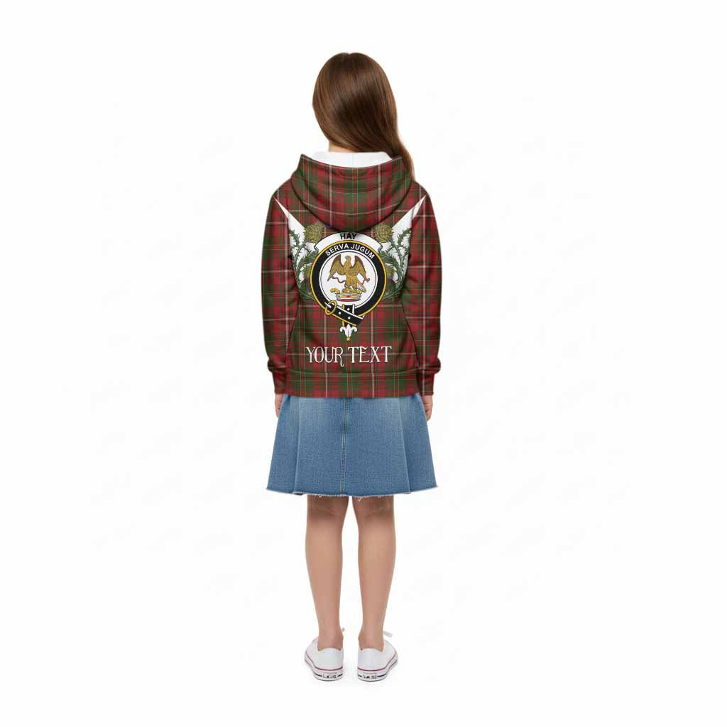 Hay Tartan Family Crest Kid Hoodie Scottish Burns Night Thistle Floral