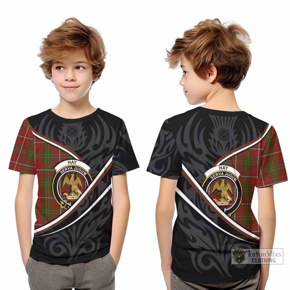 Hay Tartan Family Crest Kid T-shirt Celtic Scottish Thistle Floral - Tartan Vibes Clothing