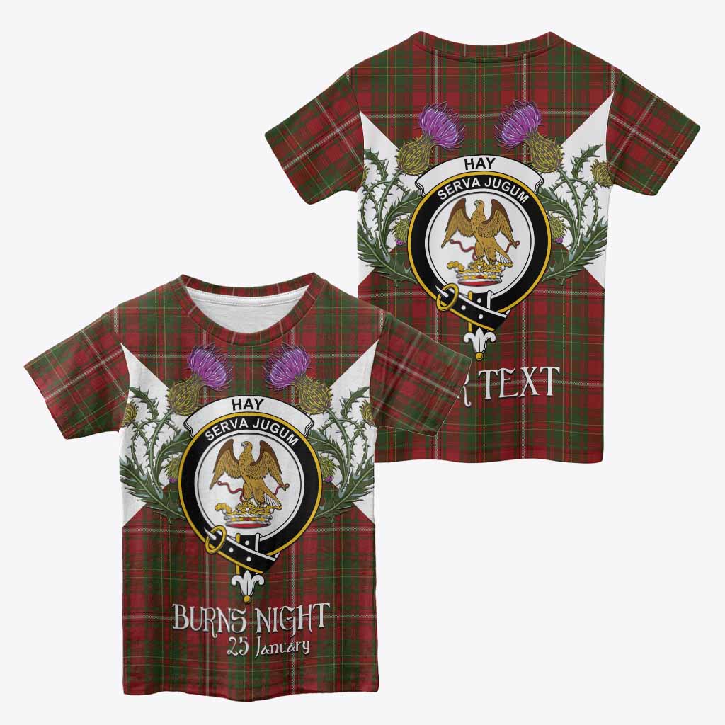 Hay Tartan Family Crest Kid T-shirt Scottish Burns Night Thistle Floral