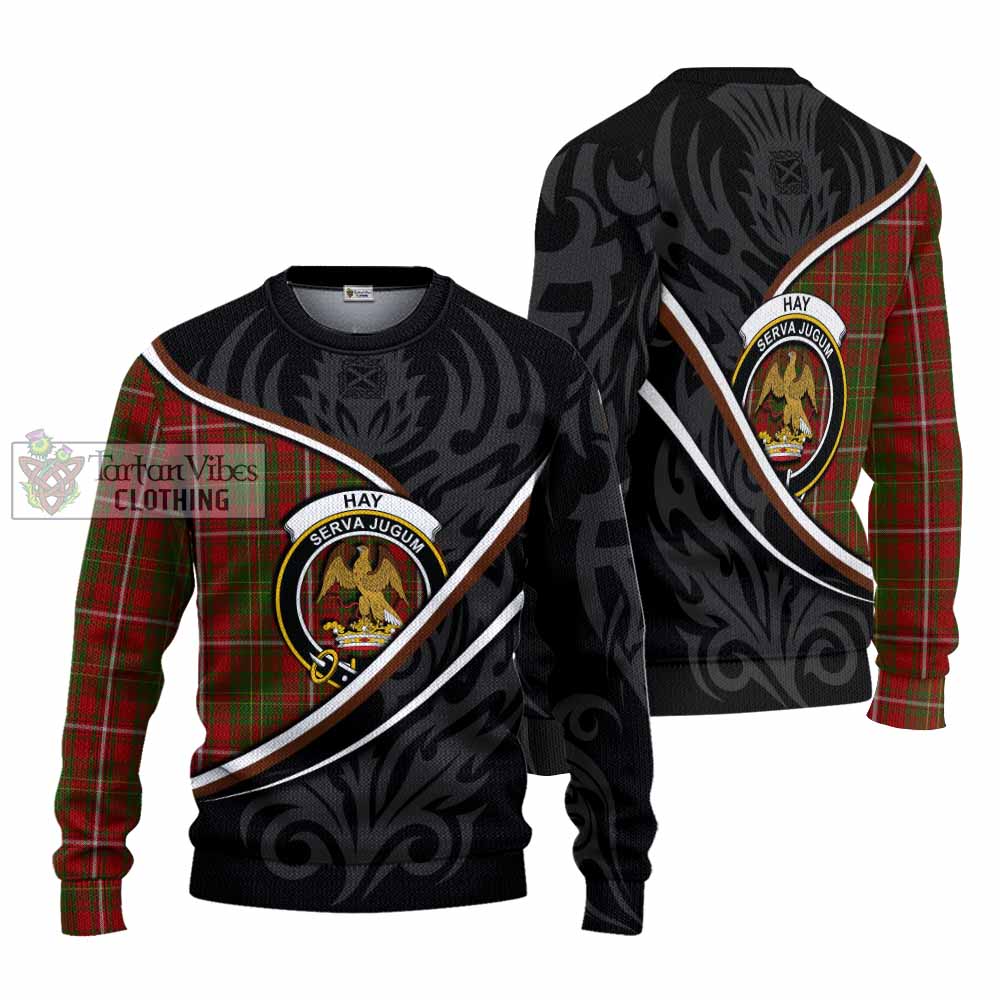 Hay Tartan Family Crest Knitted Sweater Celtic Scottish Thistle Floral - Tartan Vibes Clothing
