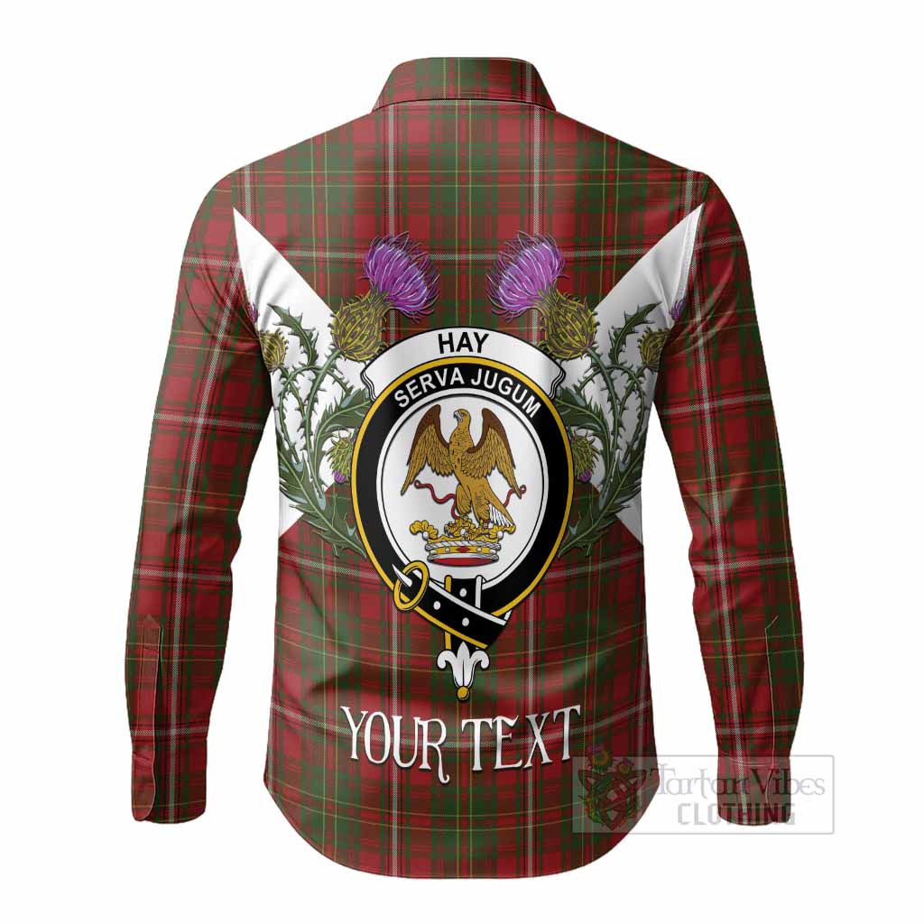 Hay Tartan Family Crest Long Sleeve Button Shirts Scottish Burns Night Thistle Floral