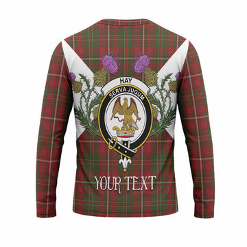 Hay Tartan Family Crest Long Sleeve T-Shirt Scottish Burns Night Thistle Floral