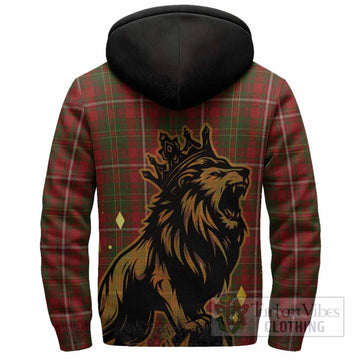 Hay Tartan Family Crest Sherpa Hoodie Crowned Lion Roaring