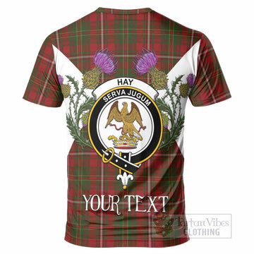 Hay Tartan Family Crest T-Shirt Scottish Burns Night Thistle Floral