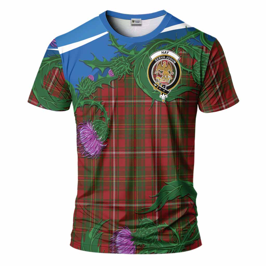 Hay Tartan Family Crest T-Shirt Thistle in Minimalism