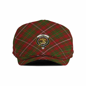 Hay Tartan Flat Cap, Jeff Cap Cross Style with Family Crest