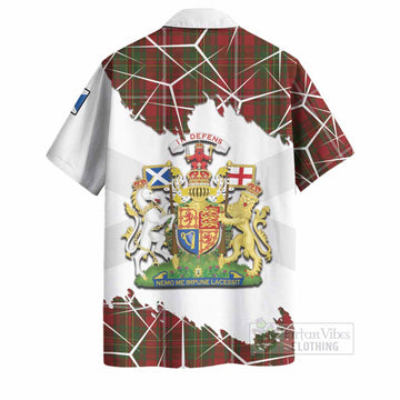 Hay Tartan Hawaiian Shirt with Family Crest and Lion Rampant Grunge Style