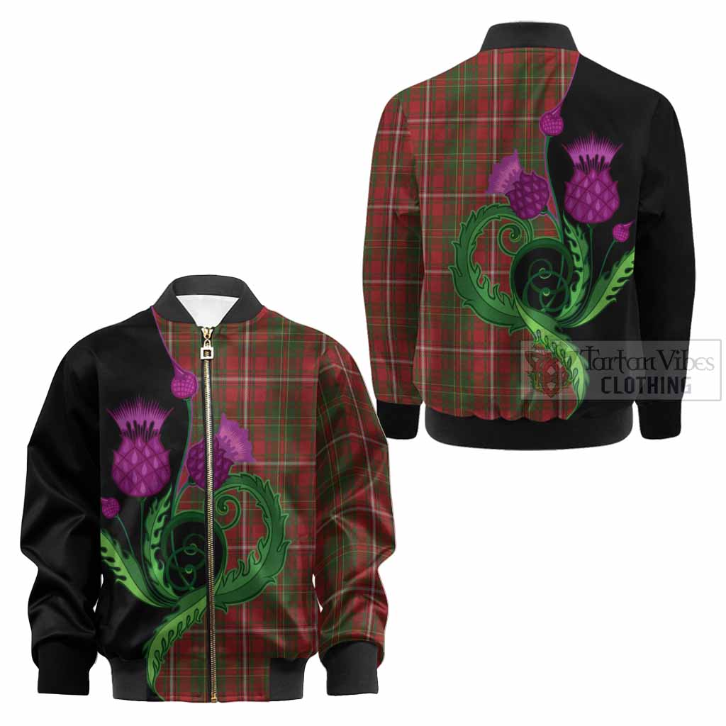 Hay Tartan Kid Bomber Jacket Traditional Scottish Thistle