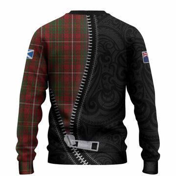 Hay Tartan Knitted Sweater New Zealand Pattern Unique Zipper Stylized