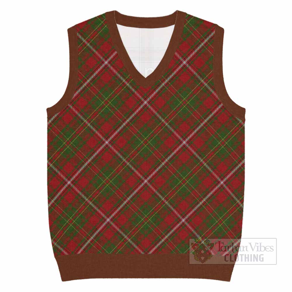 Hay Tartan  Knitted V-Neck Vest Cross Style
