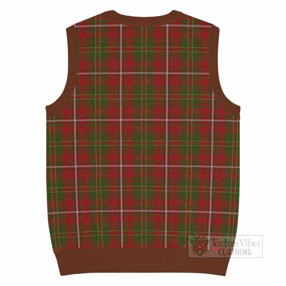 Hay Tartan Knitted V-Neck Vest with Family Crest - Tartan Vibes Clothing