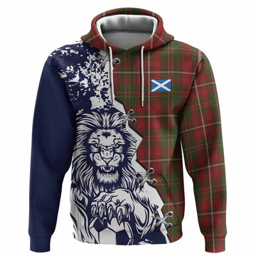 Hay Tartan Scottish Hoodie Angry Lion With Soccer Ball Style