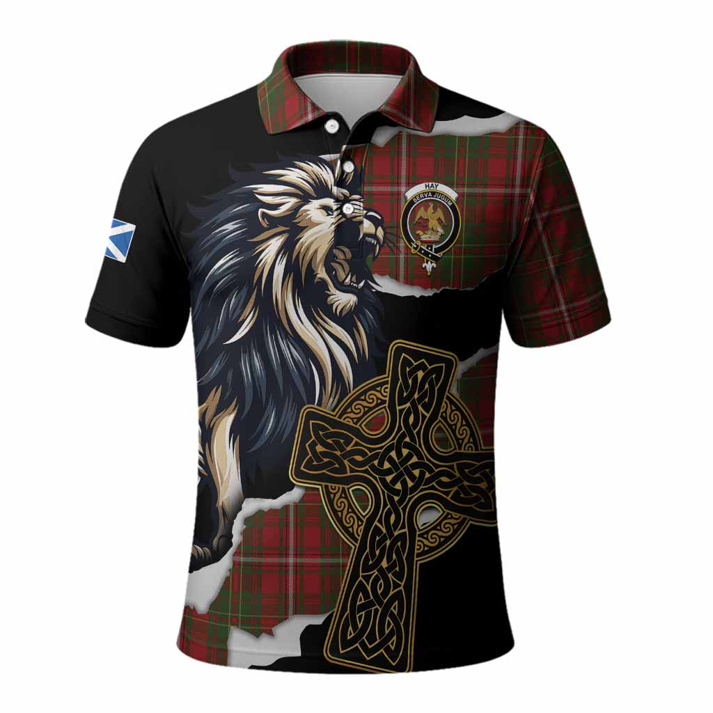 Hay Tartan Scottish Polo Shirt Lion Celtic Heritage
