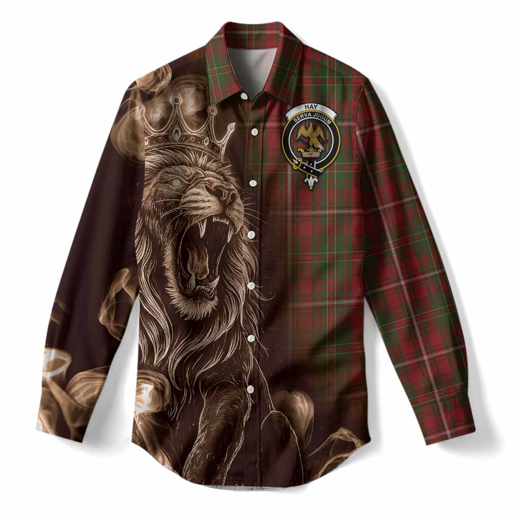 Hay Tartan Women Casual Shirt Roaring Lion Heritage