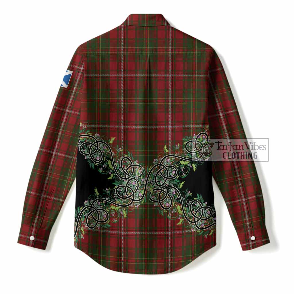 Hay Tartan Women Casual Shirt Thistle Scottish Spirit