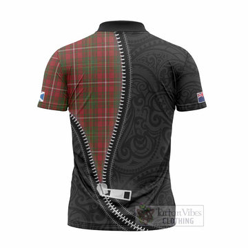 Hay Tartan Zipper Polo Shirt New Zealand Pattern Unique Zipper Stylized
