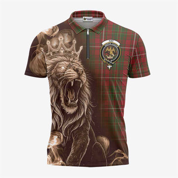 Hay Tartan Zipper Polo Shirt Roaring Lion Heritage