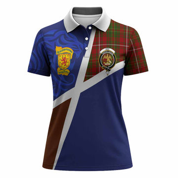 Hay The Scottish Football Crest Women Polo Shirt Lion-Tartan Army