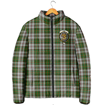 Hay White Dress Tartan Padded Jacket with Family Crest