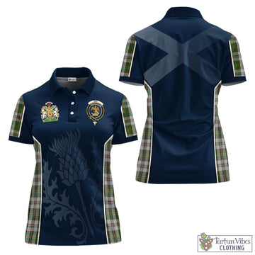 Hay White Dress Tartan Women's Polo Shirt with Family Crest and Scottish Thistle Vibes Sport Style