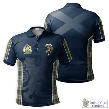 Hay White Dress Tartan Men's Polo Shirt with Family Crest and Lion Rampant Vibes Sport Style