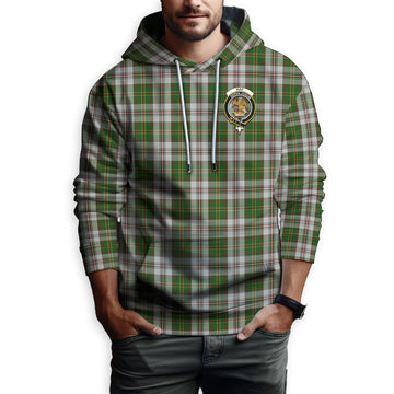 Hay White Dress Tartan Hoodie with Family Crest