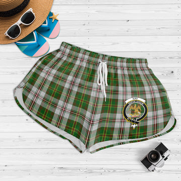Hay White Dress Tartan Womens Shorts with Family Crest