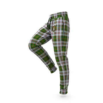 Hay White Dress Tartan Joggers Pants with Family Crest