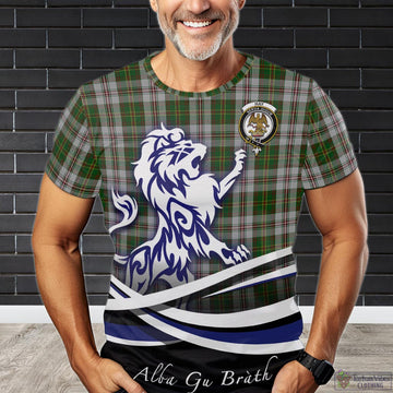Hay White Dress Tartan T-Shirt with Alba Gu Brath Regal Lion Emblem