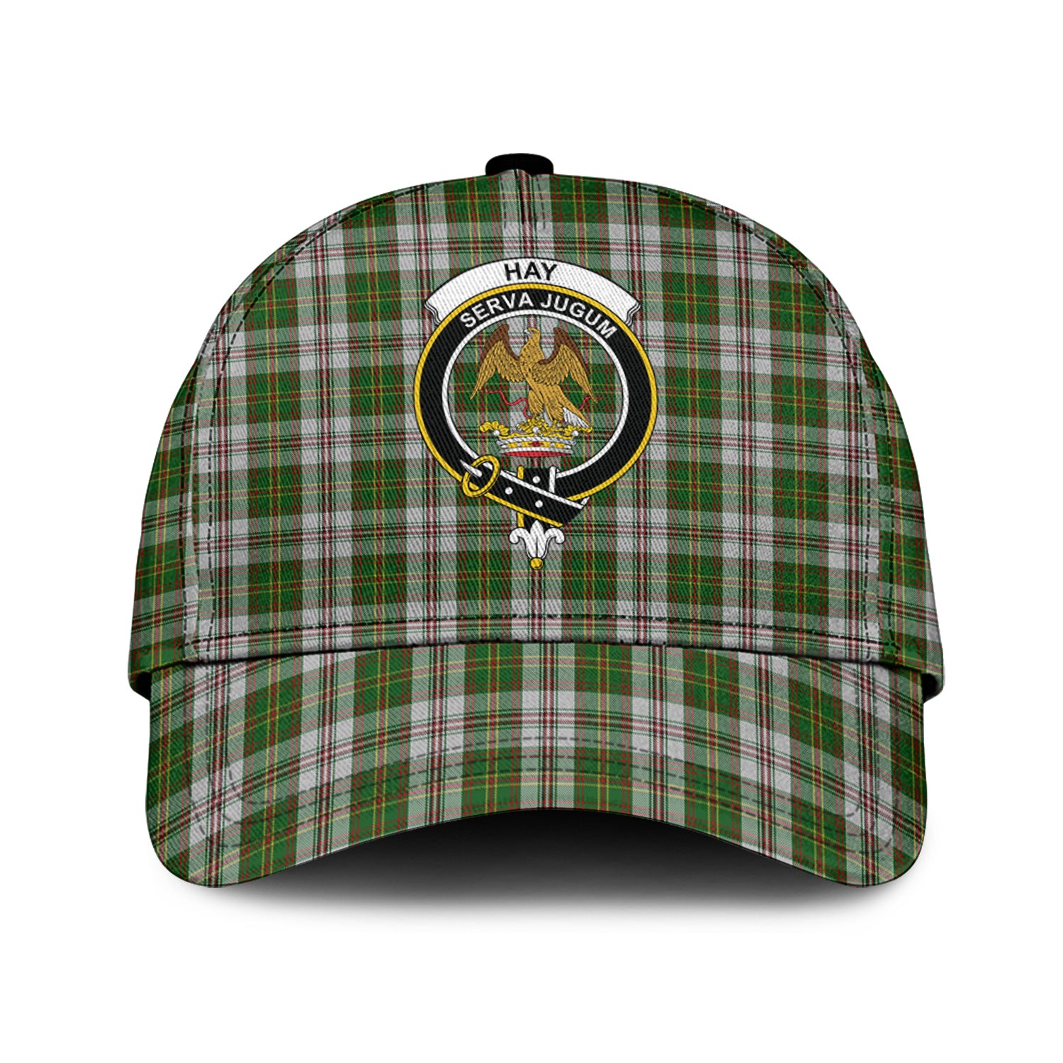 hay-white-dress-tartan-classic-cap-with-family-crest