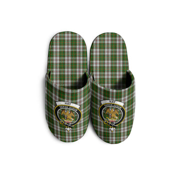 Hay White Dress Tartan Home Slippers with Family Crest