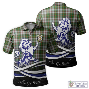 Hay White Dress Tartan Polo Shirt with Alba Gu Brath Regal Lion Emblem